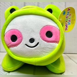 Valentine Smoochy Pals Plush Pink And White Panda Hooded Frog Stuffed Animal NWT